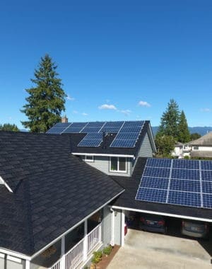 Solar panels on house