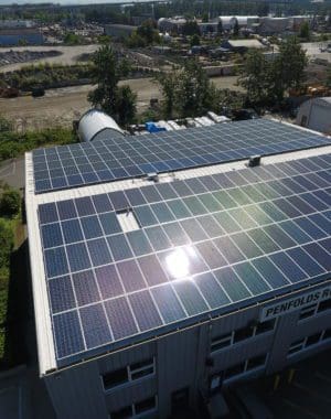 solar panels on commercial building